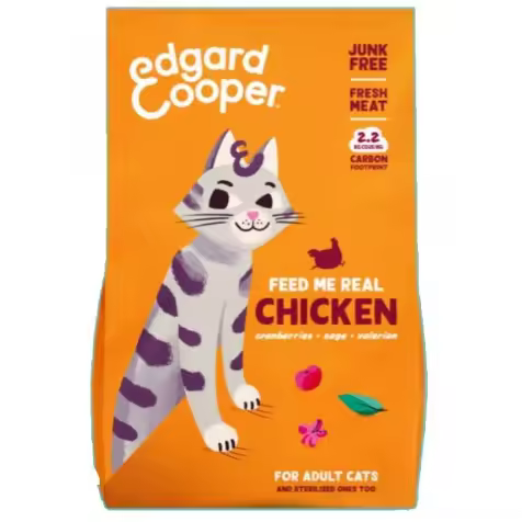 Edgard & Cooper Adult Pollo Fresco de Corral con Arándanos, Salvia y Valeriana para Gatos 325 gr - 1