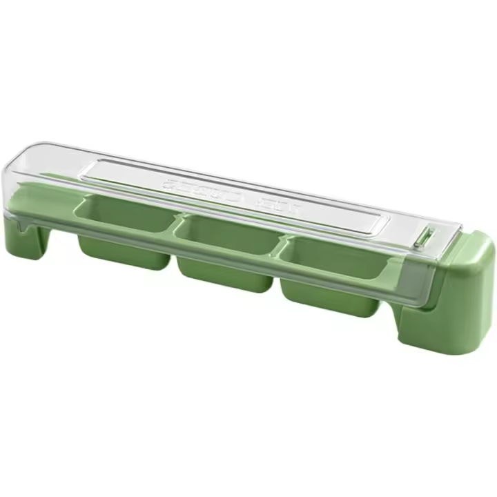 Bandeja para cubitos de hielo con tapa, molde para hacer cubitos de hielo prensados, 8,82 x 1,54 x 1,65 pulgadas, molde para congelador resistente y de fácil liberación, diseño de tapa sellada, ideal para cócteles, café de frutas y whisky. - 1