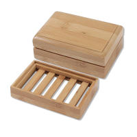 Porta Saboneta De Bambú Natural Madera Soporte Para Baño Almacenamiento Portátil Placa Caja Contenedor Decoración Del Hogar - details 6