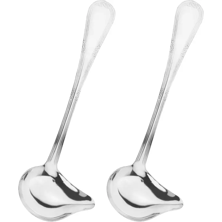 Cucharón para sopa, cucharón para salsa de acero inoxidable, cucharón 【2 piezas】Cucharón para sopa, cucharón para salsa para uso diario, cucharón para sopa para banquetes, cocinas pequeñas - 20 x 7,4 cm - 1