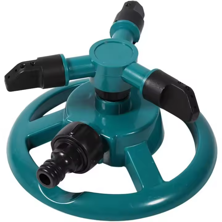 Riega Jardín Automático 360 ° Sprinkler Rotativo Con 3 Boquillas De Tubo Y Riega Sistemas De Riego Para Césped - 1