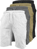 Shorts De Verano Para Hombre Algodón Ligero Con Cintura Elástica Estilo Casual Color Sólido Para Deporte Y Playa - details 0