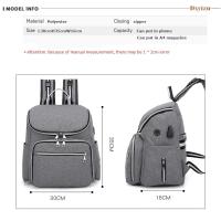 Mochila Casual Unisex USB Cargado Negro Sólido Polyester Bolsa De Viaje Para Hombre/Mujer Estudiante Chico/Chica - details 0