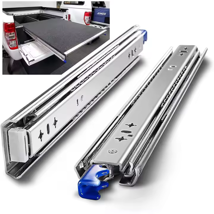 Correderas para bolsillos resistentes, capacidad de carga hasta 120 kg, con cerradura, extensión de 500mm, 1 Par (2 piezas) - 1