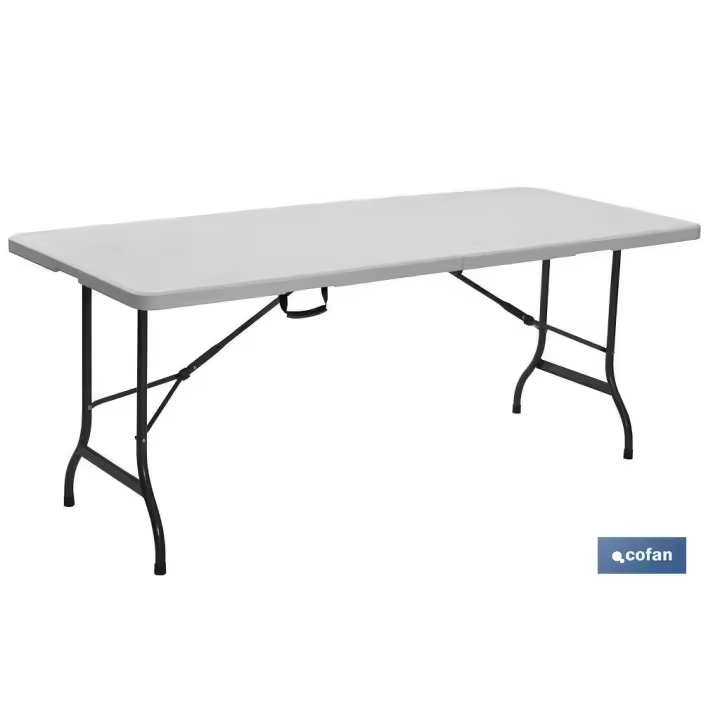 Mesa Plegable Rectangular | Color: Blanco | Medidas desplegada: 122 x 60 x 74 cm; 1 UNIDADES - 1