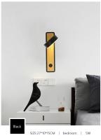 Lámpara De Pared LED Moderna Con Interruptor Iluminación Interior Para Dormitorio Sala De Estar Estudio Lectura Decoración Sconce Metálico Incluye Bombilla - details 4