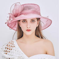 Sombrero De Boda KY Derby Ancho Con Red De Flores Para Novia Decoración De Iglesia Salida De Verano Para Niñas Sombrilla De Sombra - details 4