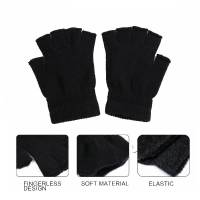Pack de 12 pares de guantes negros sin dedos de invierno para hombre y mujer, talla única - Ideales para trabajar, ciclismo, deporte, senderismo y montaña - details 6