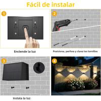 Solar Wall Sconce 3000K Luz Blanca Cálida Para Exterior Ángulo De Choque Superior E Inferior Luz Solar Para Jardín Porche Camino Garage - details 17