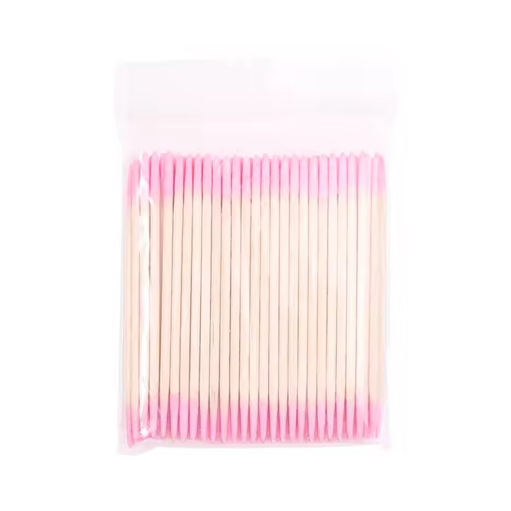 Sticks De Limpieza Para Uñas De Madera Con Cepillo De Algodón Herramienta De Detalle Y Corrección Para Pintura De Uñas - 1
