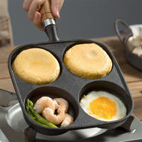 Sartén Antideslizante Con Manija De Madera 3/4/5 Agujeros Para Huevos Tortitas Steaks Y Burgers Herramienta De Cocina Para Desayuno - details 3
