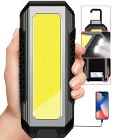 Linterna De Trabajo COB LED Recargable USB Con Batería 18650 Luz Portátil Para Camping Impermeable Con Imán 4000mAh Fuente De Iluminación Mixta Distancia De Iluminación 50-100 M - details 0