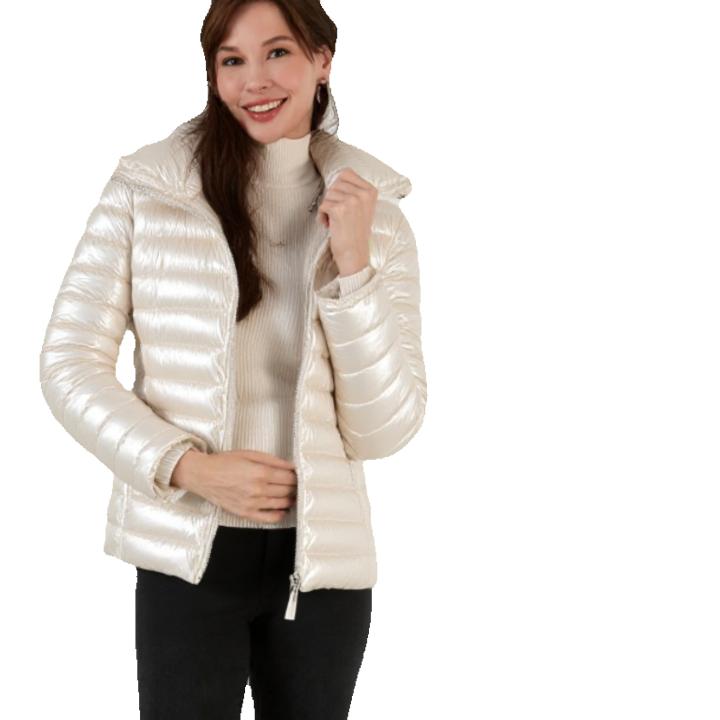 Beachy Abrigo Brillante Corto Ajustado Al Cuerpo Tallaje Normal Estiliza Figura Con Cremalleras Laterales