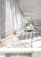 Cortina De Arbolado Silvery Sheer Para Sala De Estar Y Dormitorio Decoración Del Hogar 1 Pieza Moderno Estilo Poliéster Translúcido - details 11