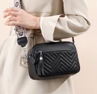 Bolso de Mano de Cuero Genuino para Mujer Color Sólida con Borlas - details 0