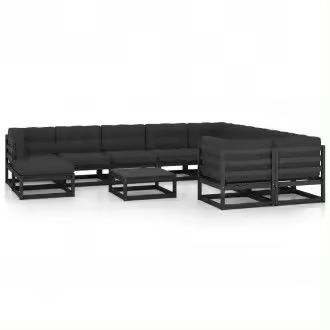 VIDAXL conjunto de muebles para jardín fabricado en madera de pino con cojines gris antracita vida xl - 1