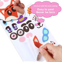 Hojas De Pegatinas De Caras Para Hacer Tus Propios Animales 6-36PCS Juguete De Rompecabezas De Artesanía Para Niños Fiesta De Cumpleaños - details 6