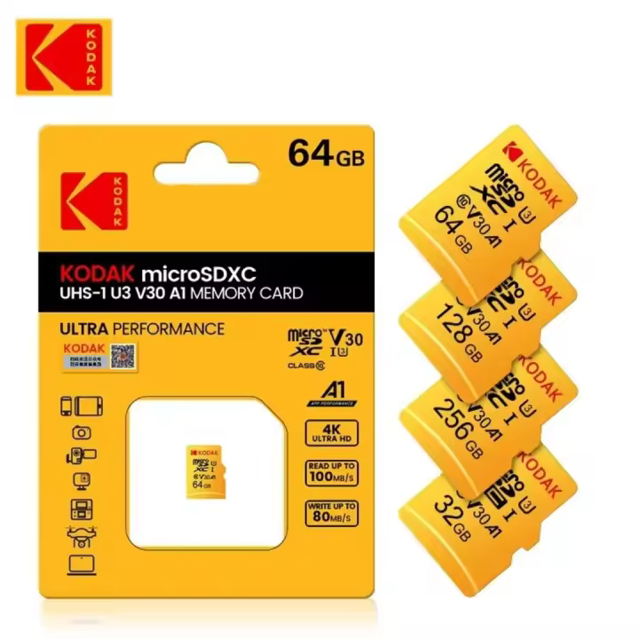 Kodak-tarjeta De Memoria Micro SD Clase 10 64GB, 4K, De alta velocidad, Flash, TF Mecard C10 - 1