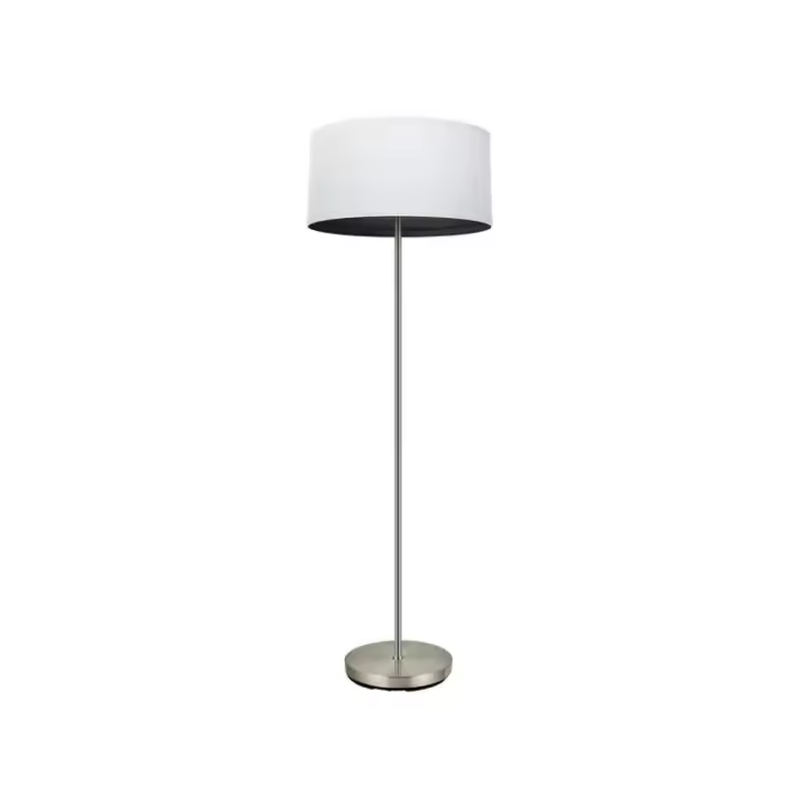 Fabrilamp - Pie Salon Tatiana 1xe27 Niquel/blanco-mad.Negra 162x40x40 Cm - 1