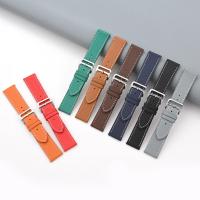 Correa De Reloj Retro De Cuero Genuino Naranja Verde Universal Para Hombres Y Mujeres Con Cierre Rápido Reemplazable 18/20/22mm Ancho Para Relojes Tradicionales - details 1