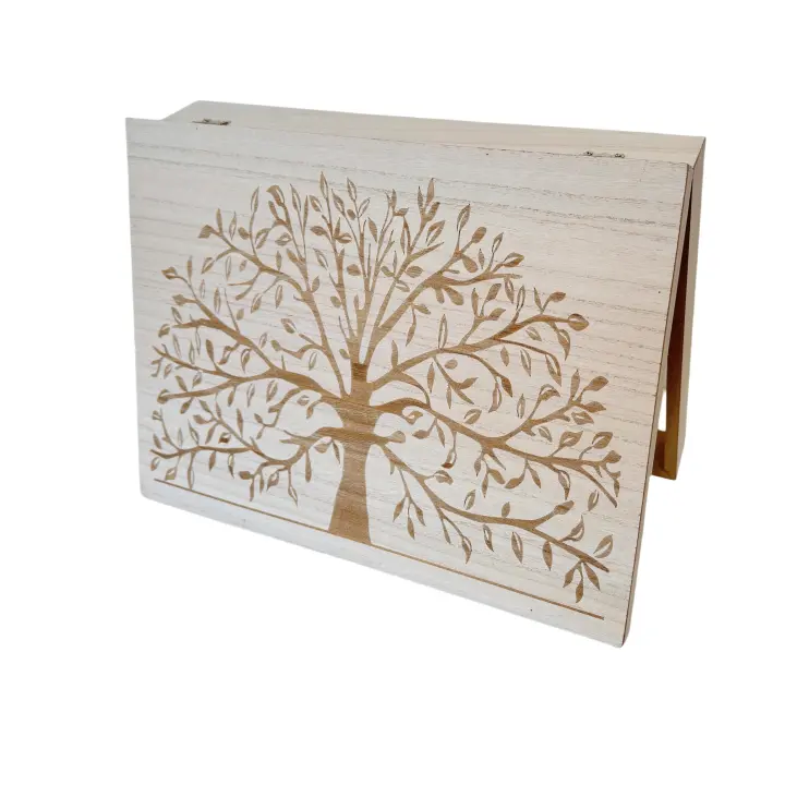 Tapa Contador de Luz o Cubrecontador Electricos de Madera Nordicos Arbol de la Vida Natural de 46x7,4x32 cm - 1