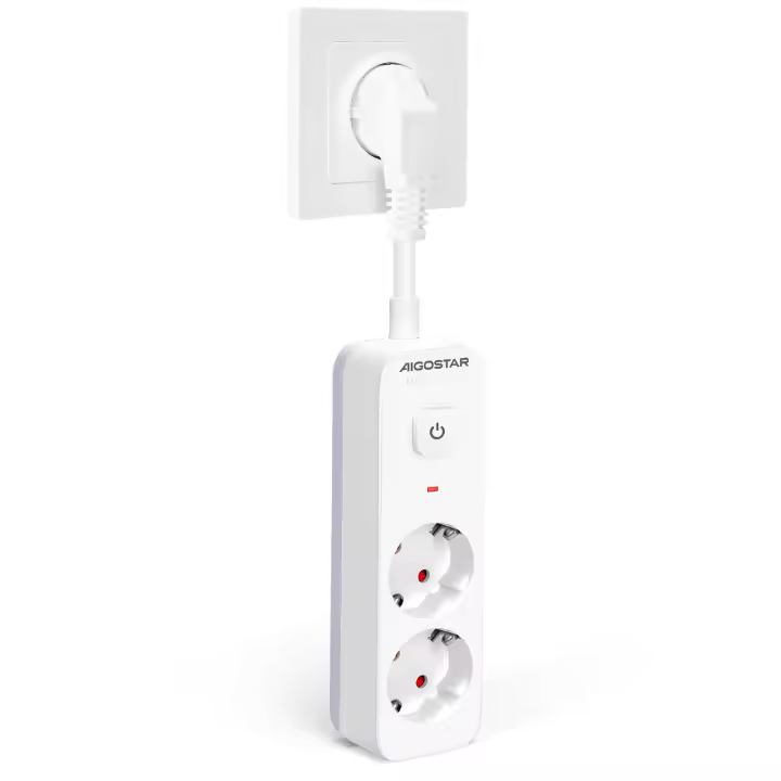 Aigostar Regleta Enchufe, Alargador Enchufe de 2/3/4 Tomas, Enchufe Multiple Regleta con Interruptor, Blanco - 1