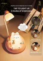 Lámpara De Noche De Gato Lindo Recargable En Silicona Cartoon Decoración De Habitación Para Niños Regalo De Cumpleaños Iluminación Suave Forma Animal LED - details 1