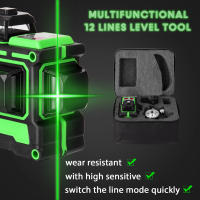 Nivel láser autonivelante 3D, 12 líneas, 1,2 M, 3 alturas, barra de extensión de aleación ajustable, soporte de trípode y bolsa de transporte - details 6