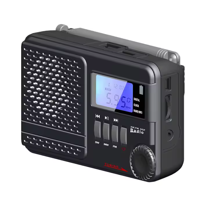 Radio Portátil AM/FM/SW Con Batería Recargable Grande Función MP3 Sleep USB Flash Micro SD Transistor Radio De Bolsillo - 1