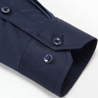 Camisa Social Para Hombre Antirugas Con Bolsillo Cuello En V De Moda Casual Para Oficina Blanco Talla S-4XL Camisa Larga De Poliéster Y Spandex - details 14