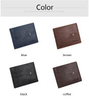 Cartera De Cuero PU De Alta Calidad Para Hombre Slim Con Cremallera Corta Portatarjetas Y Portafotos Monedero Simple Color Negro Café Marrón Azul - details 6