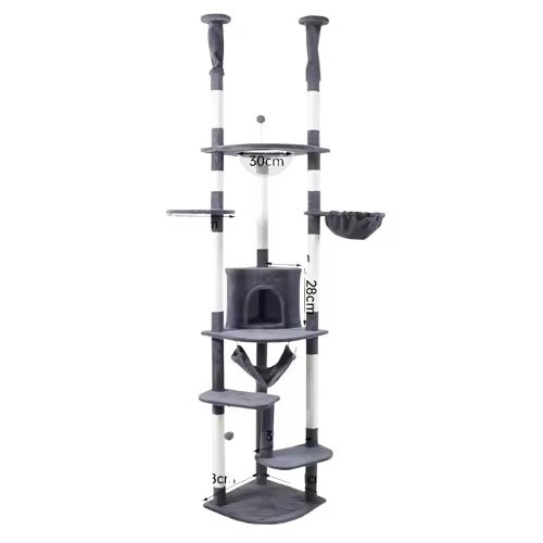 Árbol de gatos de lujo - Torre para Gatos, diseño estable, paraíso de juegos para gatos, 48cm*48cm*236cm~258cm - 1
