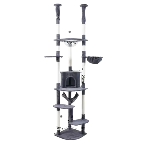 Árbol de gatos de lujo - Torre para Gatos, diseño estable, paraíso de juegos para gatos, 48cm*48cm*236cm~258cm - 1