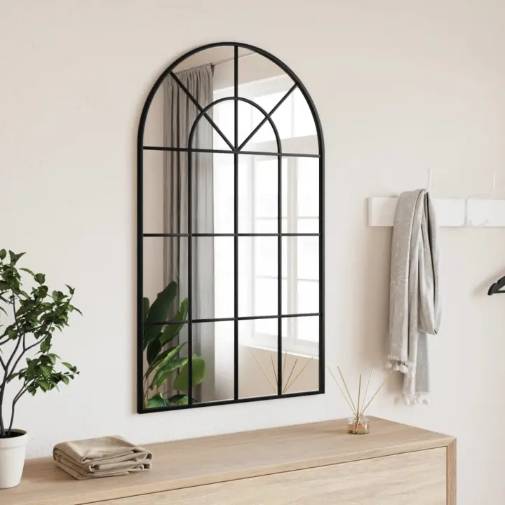 Espejo de pared arco de hierro negro 60x100 cm - 1