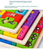 Nuevo Rompecabezas 3D De Madera Tangram Cartoon Juguete Educativo Para Niños Juego De Cubos Preescolar Desarrollo De La Imaginación Formas Juguete Matemático - details 7