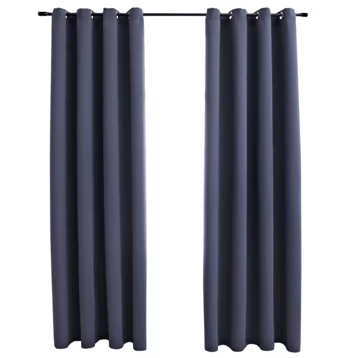 vidaXL 2x Cortinas Opacas con Anillas Metal 140x245cm Decoración Hogar Color Beige,  Gris,  Negro y mas - 1