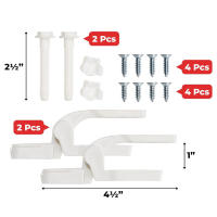 Paquete De 1 Pared De Inodoro En Plástico Blanco Con Tapa Y Resorte Reemplazo Con Tornillos Y Tornillos Apto Para Inodoros Y Baños Herramienta Pequeña - details 11
