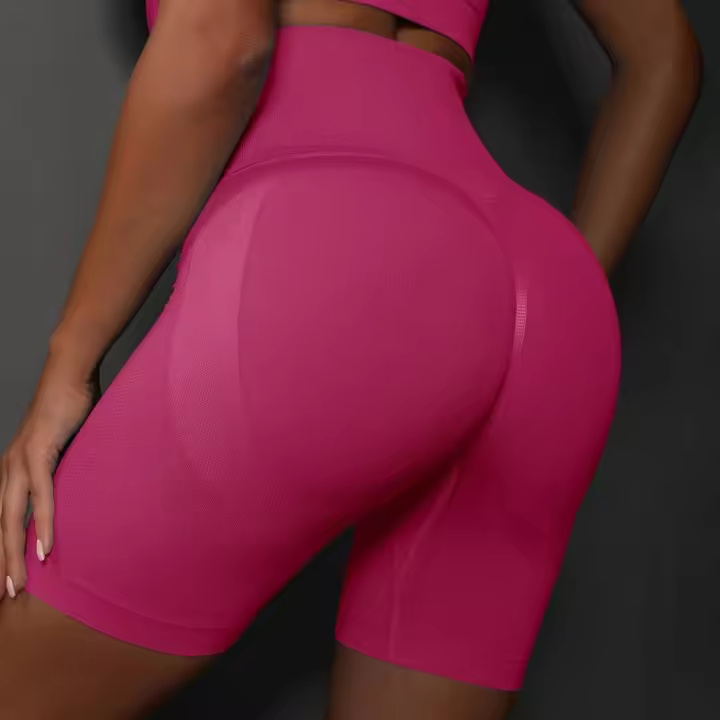 Pantalones cortos sin costuras para mujer, pantalones cortos de Yoga con realce, pantalones cortos de entrenamiento para gimnasio, pantalones cortos deportivos de cintura alta para Fitness, ropa corta para mujer - 1