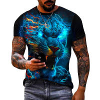 Camiseta De Pantera 3D Para Hombre Camiseta De Verano Con Estampado De Leopardo Moda Streetwear Tops Camiseta Unisex Polyester O-Neck - details 2