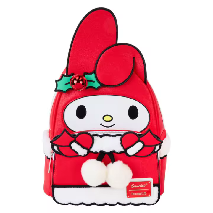 Mochila Winter My Melody Sanrio Loungefly 26cm. Mochila ergonómica con amplio espacio. Diseño resistente y versátil para llevar tus pertenencias con estilo. - 1