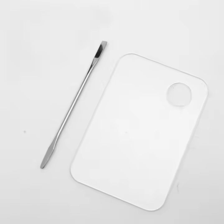Paleta De Maquillaje Transparente De Acrílico Redonda Y Cuadrada Fácil De Limpiar Herramienta De Belleza Para Fundamento - 1
