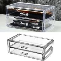 Organizador de maquillaje acrílico transparente de 2 cajones, a prueba de Polvo, Caja de almacenamiento para Joyas, bolígrafos y organización de maquillaje - details 1