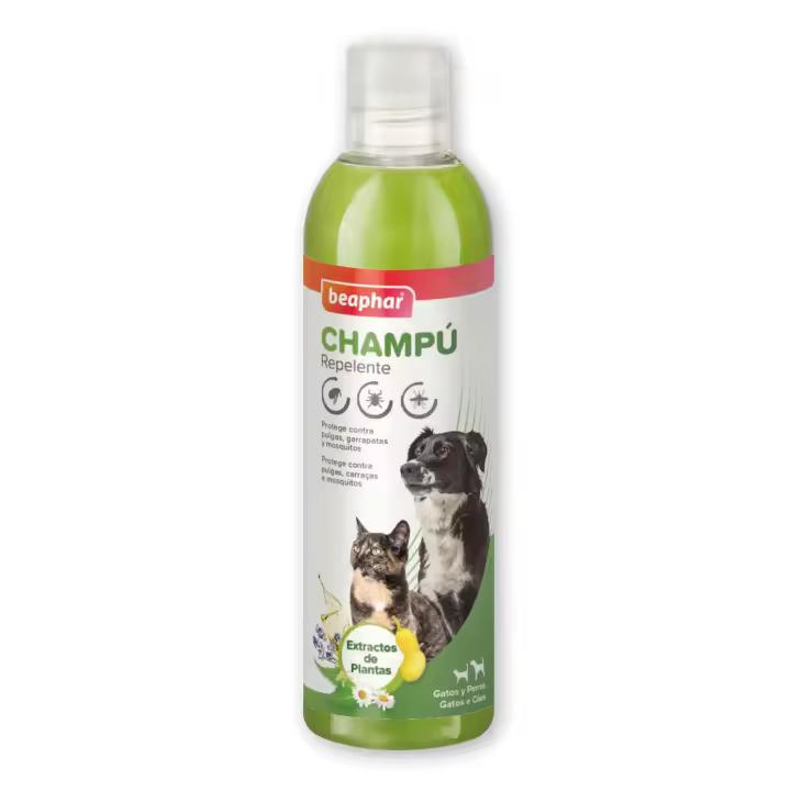 beaphar champu repelente perro y gato 250ml - 1
