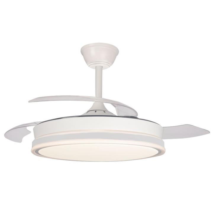 Akunadecor - OFERTA Ventilador de techo PITIJOPO con motor DC 6 velocidades Tecnología Led muy eficiente 45W tres tonalidades, Control remoto con temporizador, luz REGULABLE en color e intensidad, MEMORIA motor inverter verano/invierno ultra silencioso.