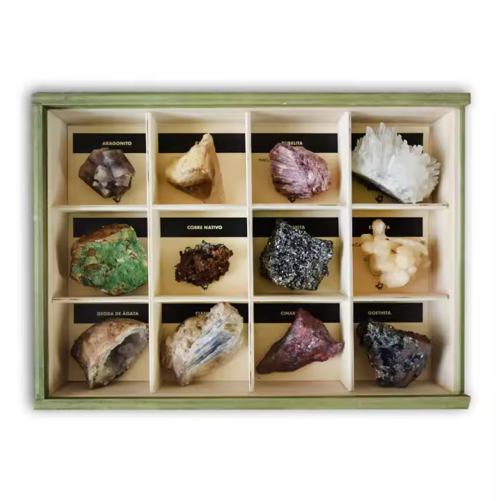 Minerales y Fósiles Nano Colección de 12 Minerales Premium Cristalizados 2 - 1