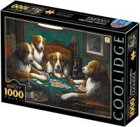 D-Toys - Puzzle de 1000 Piezas, Diseño de Perros Jugando al Poker de Cassius Marcellus Coolidge - details 0