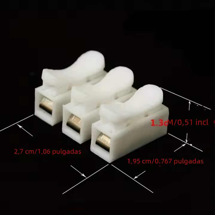 10pcs Conector De Cable De 3 Pines Blanco Sin Soldadura Ni Tornillos Terminal De Bloque De Pinzas Elásticas Para Electrónica - 1