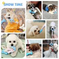 Juguetes Para Morder De Goma Suave Azul Duradero Para Entrenamiento De Dientes Para Chihuahua Y Yorkie Juguetes Interactivos Con Bola Y Hueso Para Mascotas Suministros - details 2