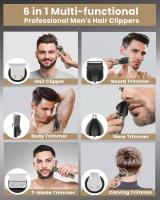 Cortapelos Hombre - Maquina de Cortar Pelo Hombre con 9 Peines Guía, Maquina de Afeitar Hombre, Depiladora Corporal Hombre, Cortapelos Nariz, 6 en 1, Carga USB, Pantalla LED - details 2