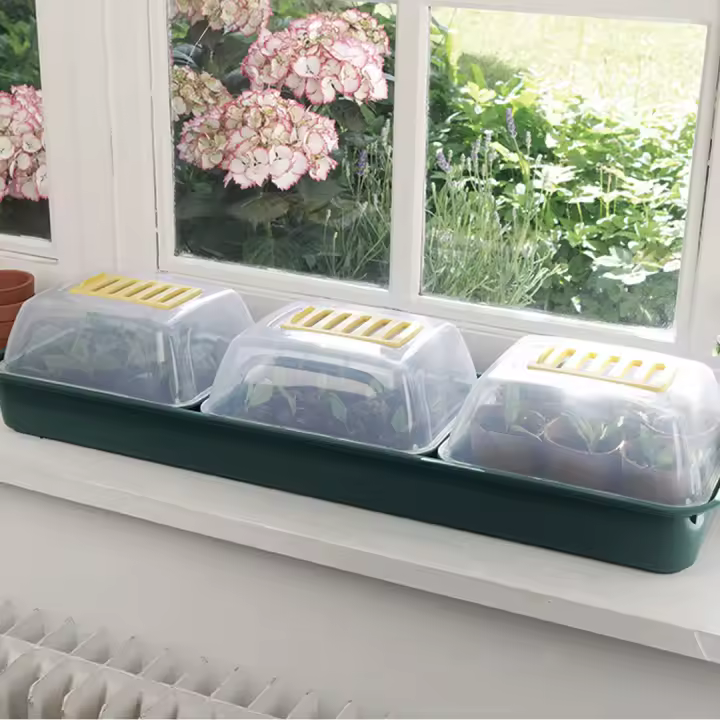 PACK 3 MINI INVERNADEROS PARA SEMILLAS GROW WINDOW 66X18X9 CM NORTENE - 1